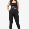 Slub Lycra Cotton Pant - Free Size, Black Colour