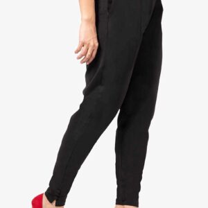 Slub Lycra Cotton Pant - Free Size, Black Colour