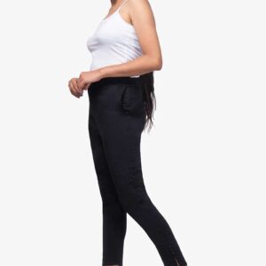 4 Way Slub Lycra Cotton Pant - Free Size, Black