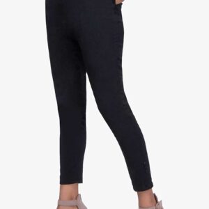 4 Way Slub Lycra Cotton Pant - Free Size, Black