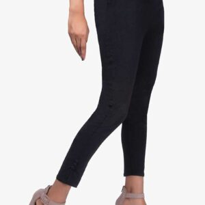 4 Way Slub Lycra Cotton Pant - Free Size, Black