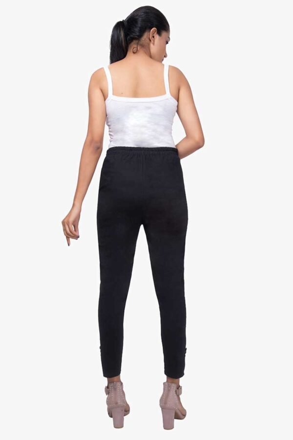 4 Way Slub Lycra Cotton Pant - Free Size, Black