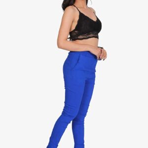 4 Way Slub Lycra Cotton Pant - Free Size, Royal Blue