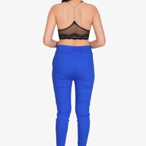 4 Way Slub Lycra Cotton Pant - Free Size, Royal Blue