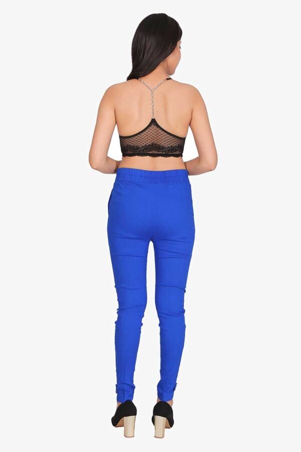 4 Way Slub Lycra Cotton Pant - Free Size, Royal Blue