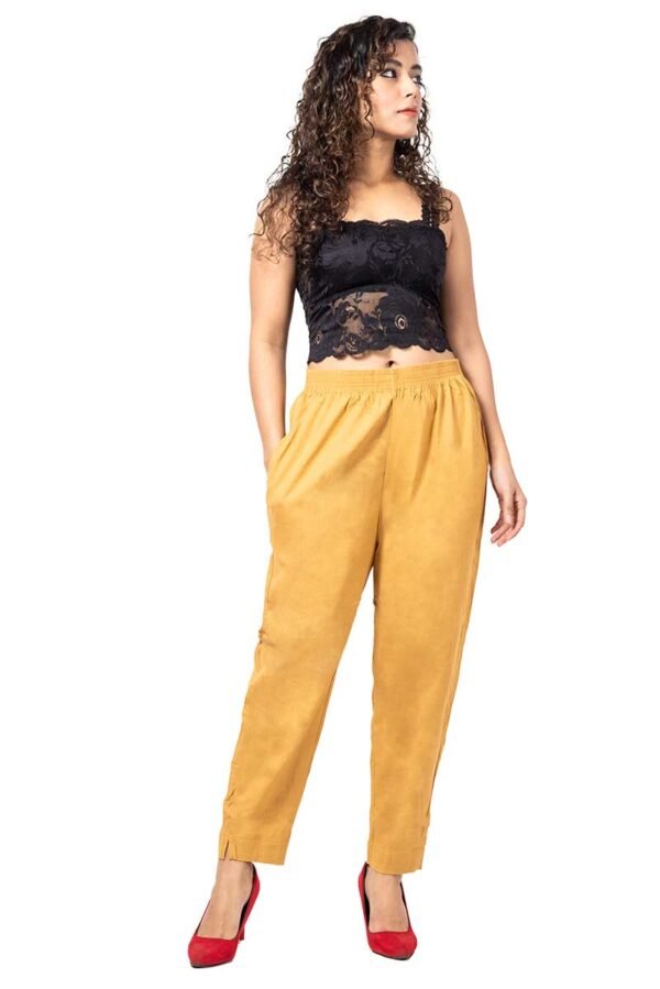 Slub Lycra Cotton Pant - Free Size, Skin Colour