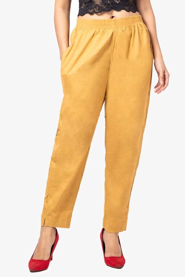 Slub Lycra Cotton Pant - Free Size, Skin Colour