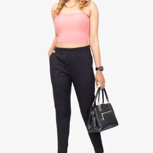Line Slub Lycra Cotton Pant (LRB) - Navy Blue