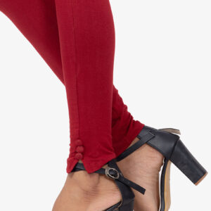 Slub Lycra Cotton Pant - Blood Red