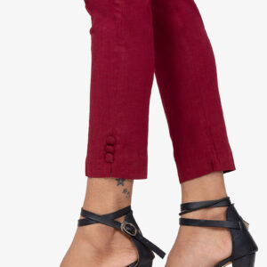 Slub Lycra Cotton Pant - Cherry Red