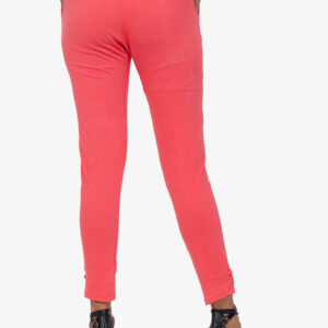 Slub Lycra Cotton Pant - Corel Red