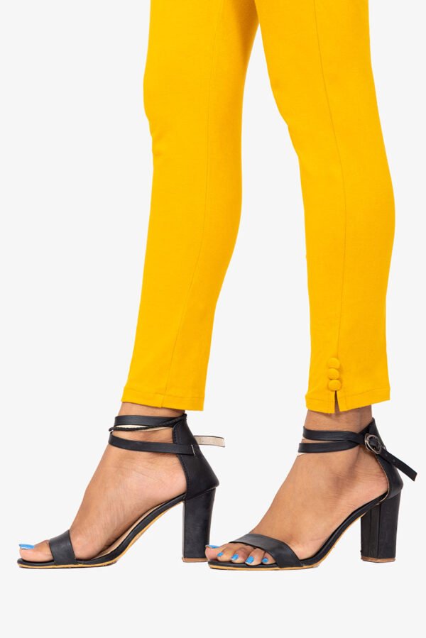 Slub Lycra Cotton Pant - Mustered Yellow
