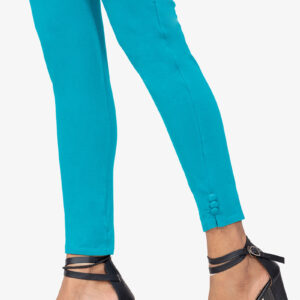 Slub Lycra Cotton Pant - Pacific Blue