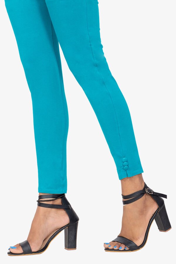Slub Lycra Cotton Pant - Pacific Blue