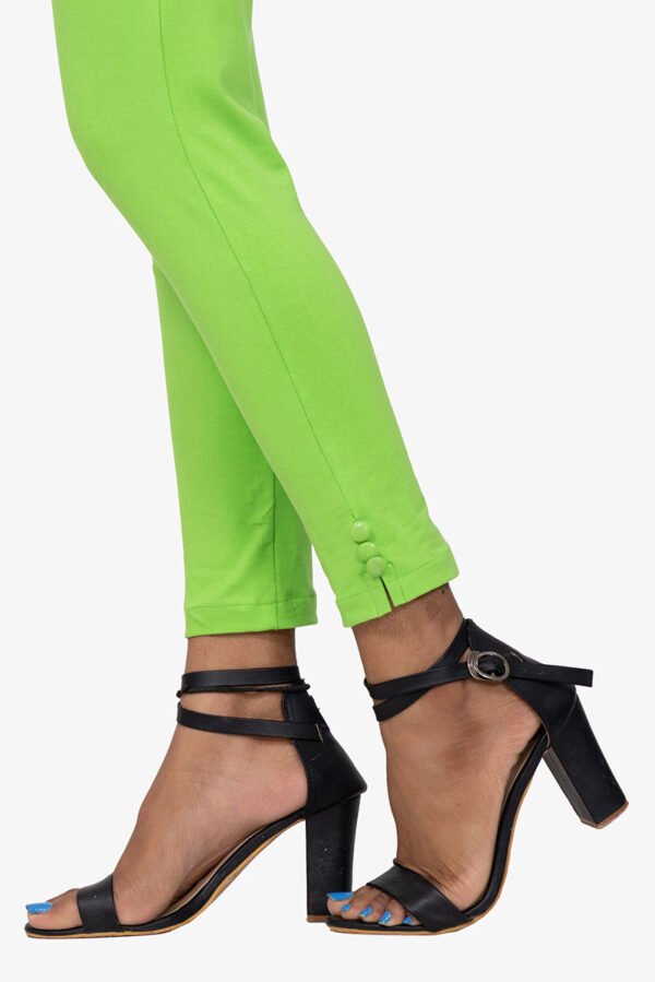 Slub Lycra Cotton Pant - Parrot Green