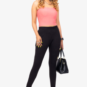 Slub Lycra Cotton Pant - Raisin Black