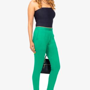 Slub Lycra Cotton Pant - Tropical Teal