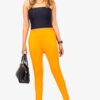 Slub Lycra Cotton Pant - Vivid Orange