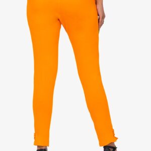 Slub Lycra Cotton Pant - Vivid Orange