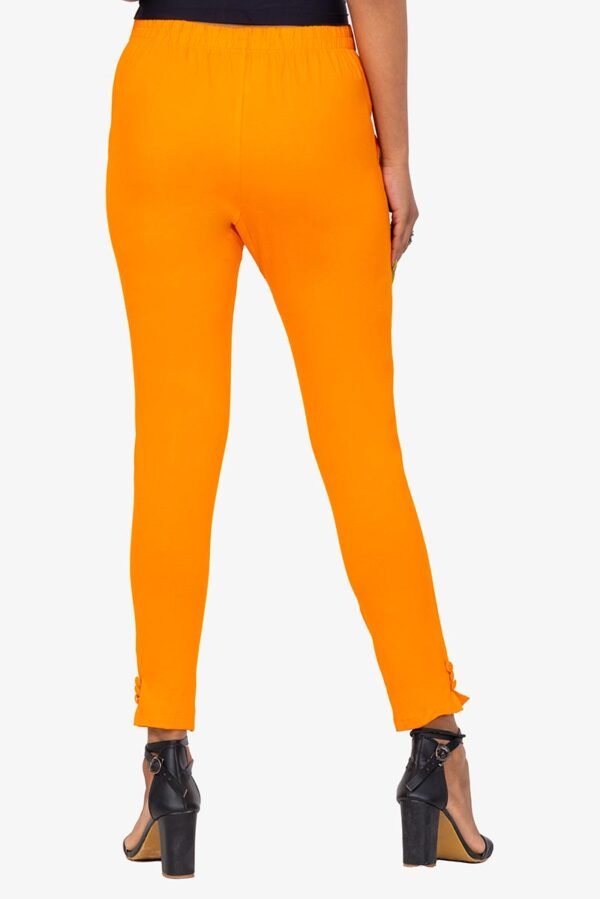 Slub Lycra Cotton Pant - Vivid Orange