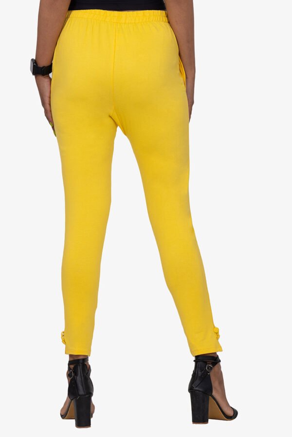 Slub Lycra Cotton Pant - Yellow