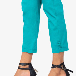 Slub Lycra Cotton Pant (RB) - Rama Green
