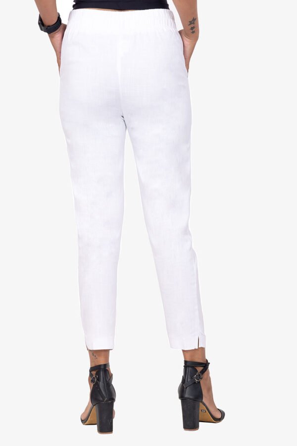 Slub Lycra Cotton Pant (RB) - White